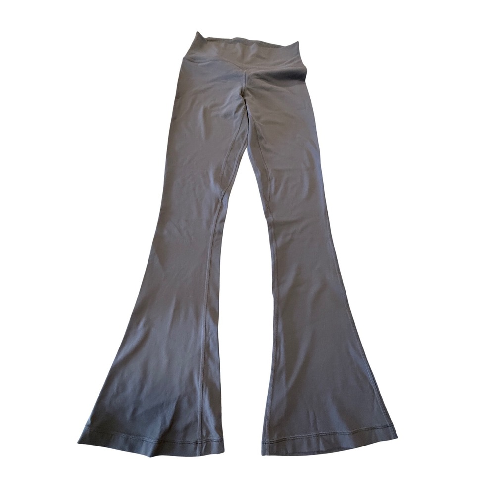 Lululemon Groove Super High Rise Flared Pant Nulu Dark Gray Size 8 LW5EUSS